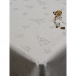  Ezüst lurexes Karácsonyi asztalterítő anyag